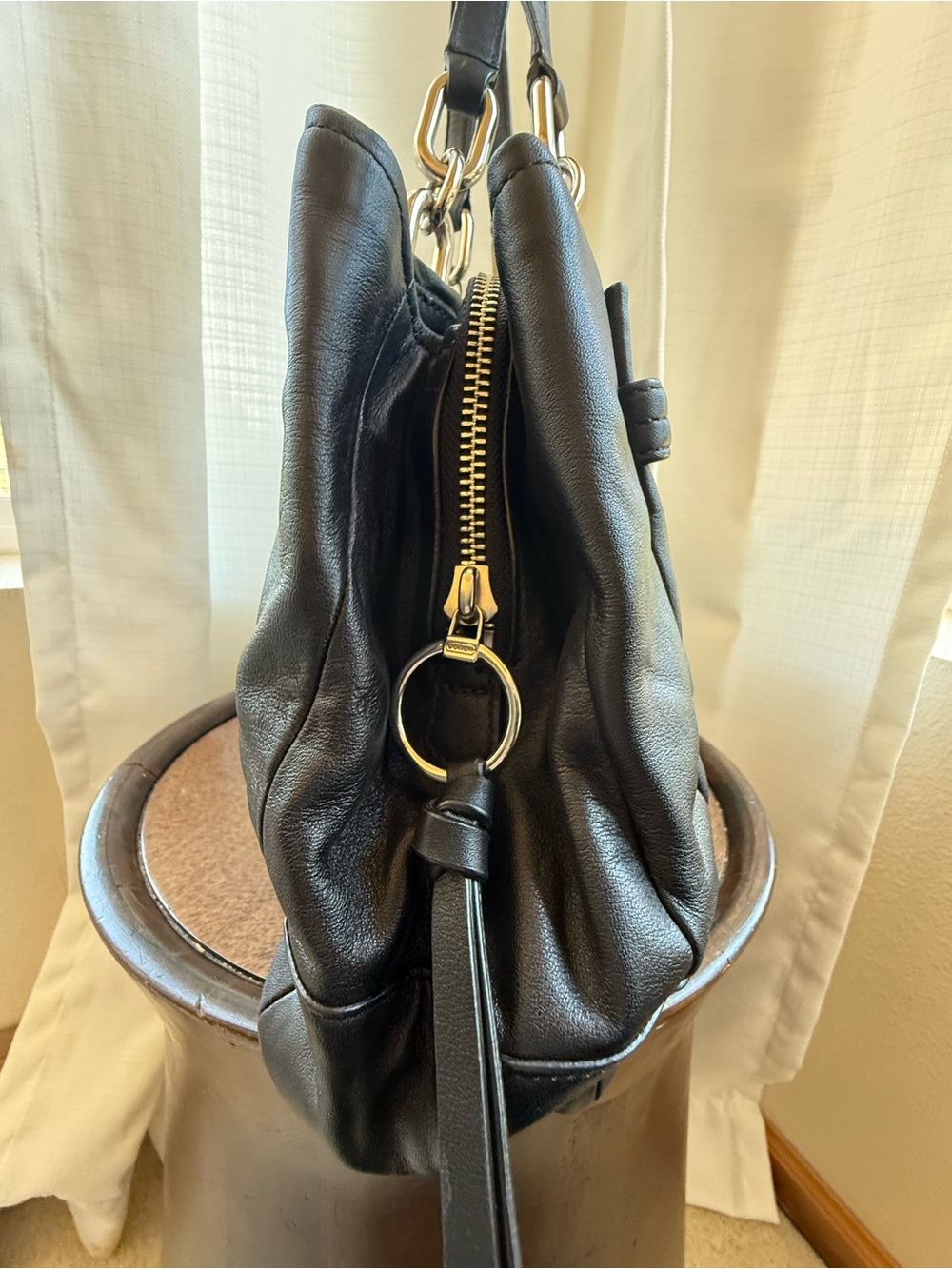 Coach Vintage Chelsea Jayden Black Leather Carryall Bag #17811 - Excellent! - Picture 9 of 15